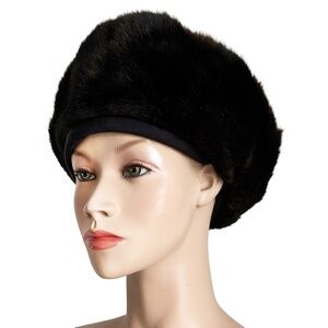 Vintage Norma Kamali OMO Black Faux Fur Sculptural Hat 1980s HTF Norma Kamali OMO Black Faux Shearling Fur Sculptural Hat  main image 2